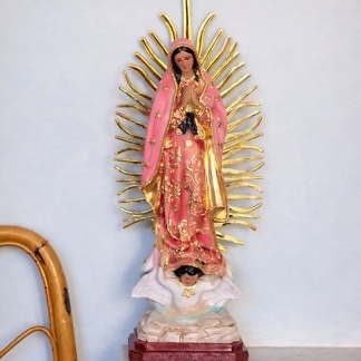 Vierge guadalupe - Statue résine Vierge de Guadalupe Mexique 50cm - Rose